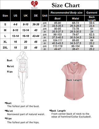Women Straight Blouse Casual Cap Sleeve Half High Neck Pullover Tops
