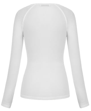 Women's Long Sleeve Scoop Neck See-through T-shirt Tops