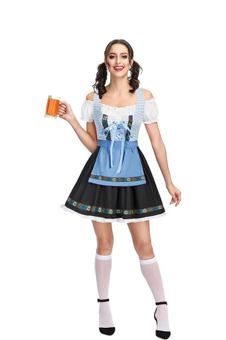 Women's German Dirndl Dress Costumes for Traditional Bavarian Oktoberfest Carnival Halloween