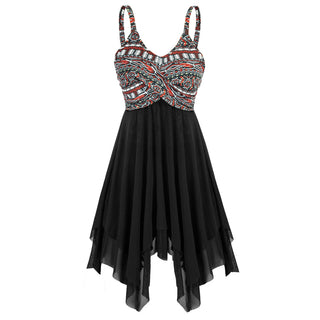 Separated Swimsuit V-Neck Irregular Hem Swimwear