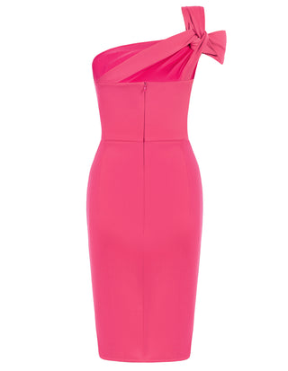 Asymmetric Wrap Hem Party DressOne Shoulder Ruched Bodycon Dress