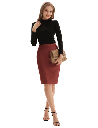 Back Split Hips-Wrapped Pencil Skirt