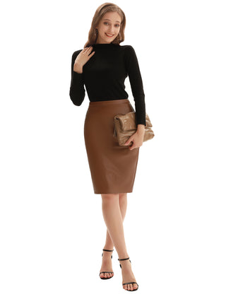 Back Split Hips-Wrapped Pencil Skirt
