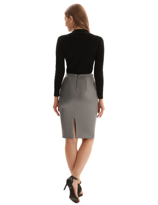 Back Split Hips-Wrapped Pencil Skirt