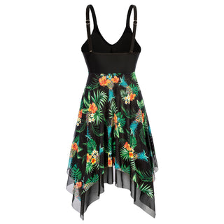 Separated Swimsuit V-Neck Irregular Hem Swimwear