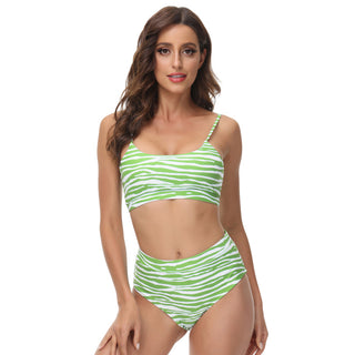 3pcs Set Swimsuit Spaghetti Strap Tops+High Waist Briefs+Chiffon Sarong