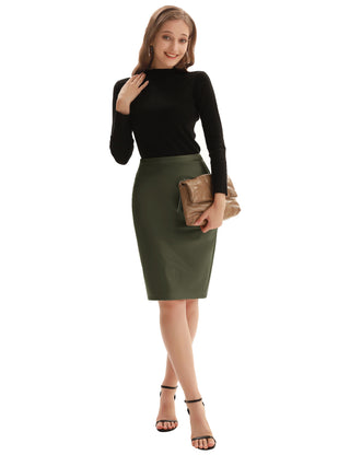 Back Split Hips-Wrapped Pencil Skirt