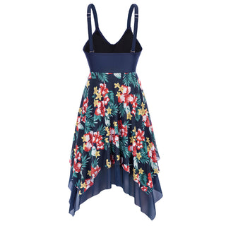 Separated Swimsuit V-Neck Irregular Hem Swimwear