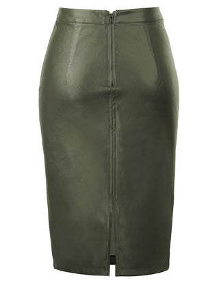 Back Split Hips-Wrapped Pencil Skirt