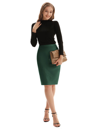 Back Split Hips-Wrapped Pencil Skirt