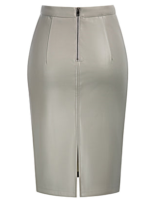 Back Split Hips-Wrapped Pencil Skirt