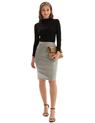 Back Split Hips-Wrapped Pencil Skirt