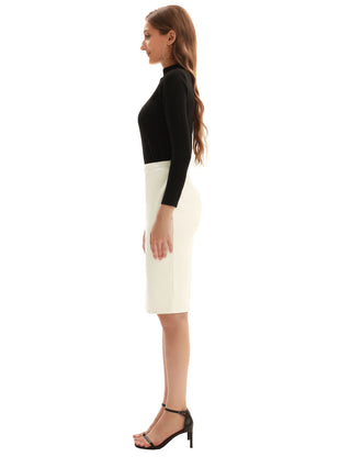 Back Split Hips-Wrapped Pencil Skirt