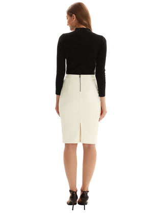 Back Split Hips-Wrapped Pencil Skirt
