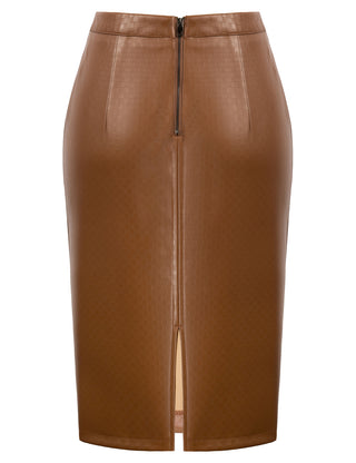 Back Split Hips-Wrapped Pencil Skirt