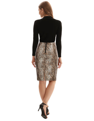 Back Split Hips-Wrapped Pencil Skirt