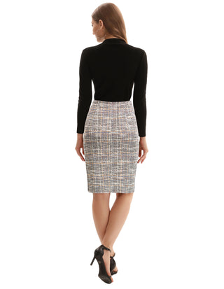 Womens Knee Length Elastic Waist Stretchy Bodycon Business Pencil Skirt