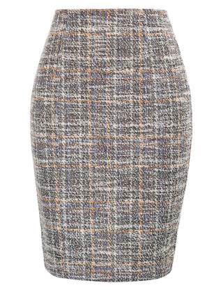 Womens Knee Length Elastic Waist Stretchy Bodycon Business Pencil Skirt