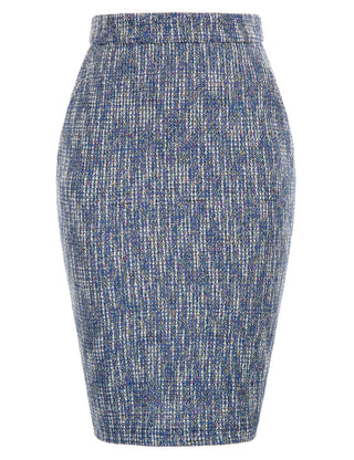 Knee-Length Pencil Skirt High Waist Back Split Hips-Wrapped Stretchy