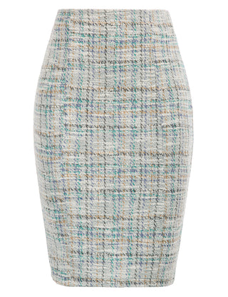 Womens Knee Length Elastic Waist Stretchy Bodycon Business Pencil Skirt