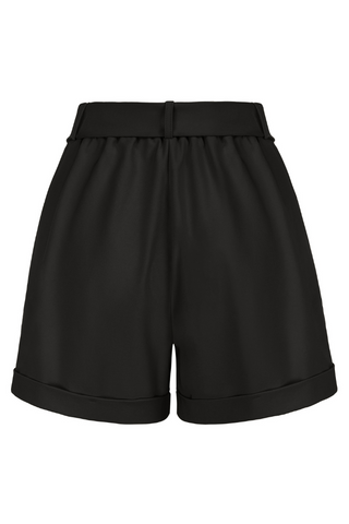 Fold-over Leg Opening Shorts with Belt