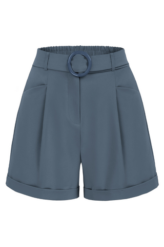 Fold-over Leg Opening Shorts with Belt