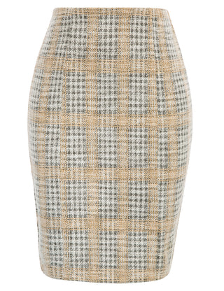 Womens Knee Length Elastic Waist Stretchy Bodycon Business Pencil Skirt