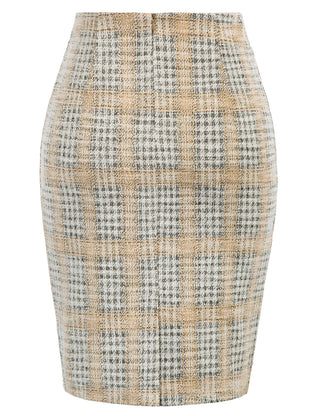 Womens Knee Length Elastic Waist Stretchy Bodycon Business Pencil Skirt