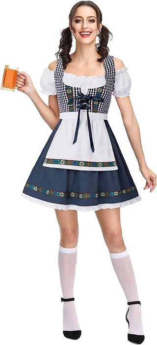Women's German Dirndl Dress Costumes for Traditional Bavarian Oktoberfest Carnival Halloween