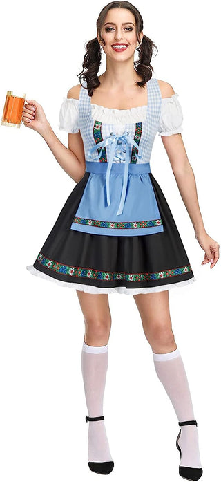Women's German Dirndl Dress Costumes for Traditional Bavarian Oktoberfest Carnival Halloween