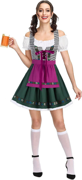 Women's German Dirndl Dress Costumes for Traditional Bavarian Oktoberfest Carnival Halloween