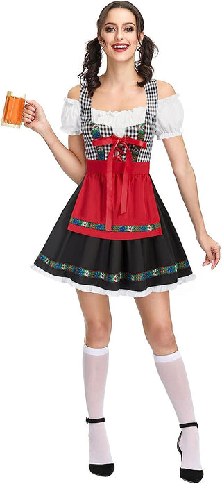 Women's German Dirndl Dress Costumes for Traditional Bavarian Oktoberfest Carnival Halloween