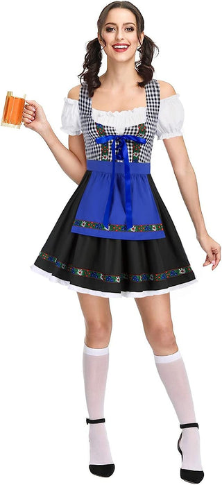 Women's German Dirndl Dress Costumes for Traditional Bavarian Oktoberfest Carnival Halloween