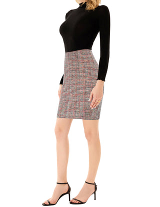 Womens Knee Length Elastic Waist Stretchy Bodycon Business Pencil Skirt