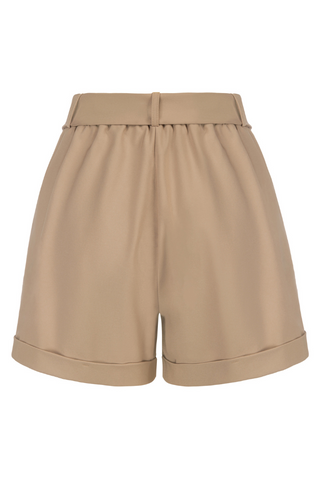 Fold-over Leg Opening Shorts with Belt