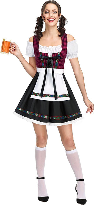 Women's German Dirndl Dress Costumes for Traditional Bavarian Oktoberfest Carnival Halloween