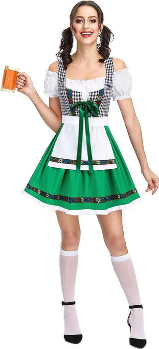 Women's German Dirndl Dress Costumes for Traditional Bavarian Oktoberfest Carnival Halloween