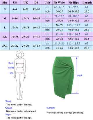 Solid Color Asymmetrical Wrap Front Stretchy Bodycon Pencil Skirt