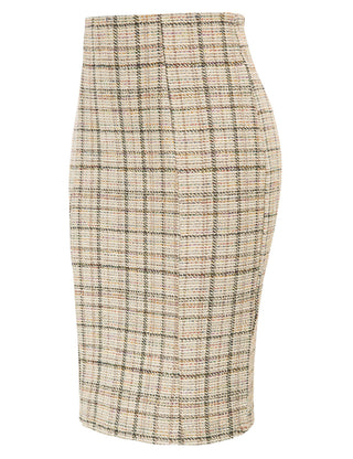 Womens Knee Length Elastic Waist Stretchy Bodycon Business Pencil Skirt