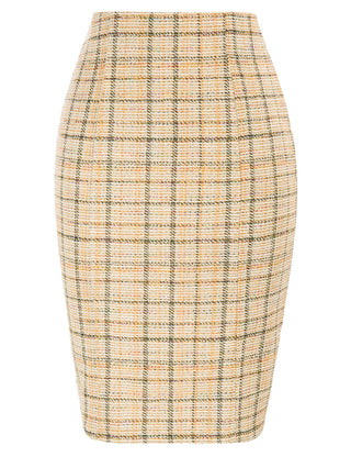 Womens Knee Length Elastic Waist Stretchy Bodycon Business Pencil Skirt