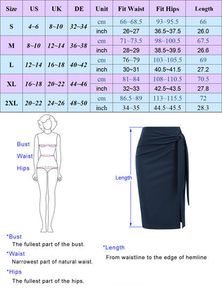 Bow-Knot Decorated Skirt High Waist Side Slit Bodycon Skirt