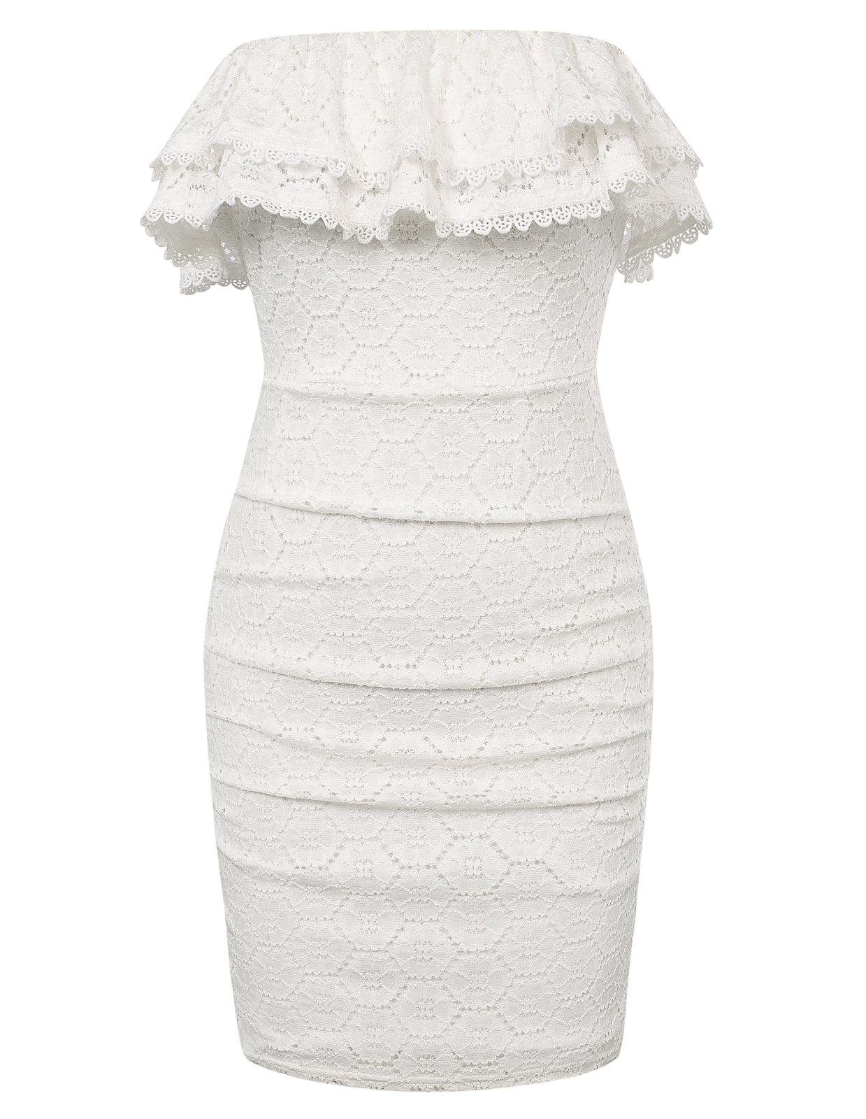 Women Ruched Party Dress Strapless Mid-Thigh Length Lace Bodycon Dress Kate Kasin Women Ruched Party Dress Strapless Mid-Thigh Length Lace Bodycon Dress Kate Kasin