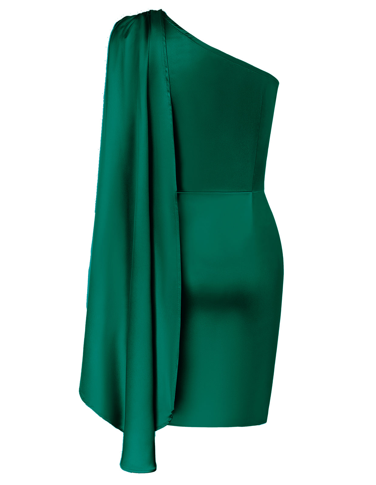 Women Wrap Hem Party Dress Asymmetric One-Shoulder Mid-Thigh