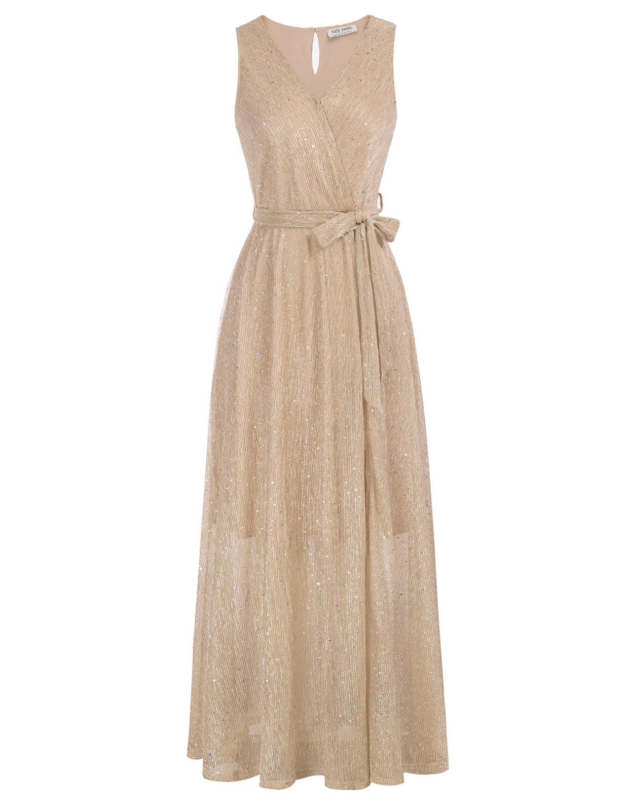 Women Ankle Length Party Dress Sleeveless Surplice V-Neck Flared A-Lin Kate Kasin Women Ankle Length Party Dress Sleeveless Surplice V-Neck Flared A-Lin Kate Kasin
