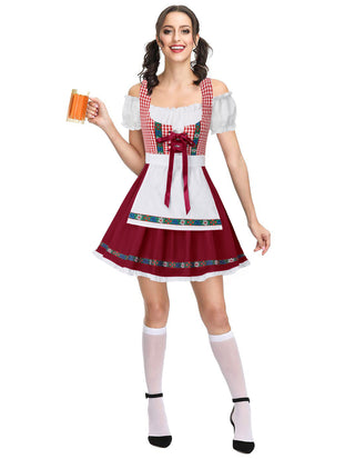 Women's German Dirndl Dress Costumes for Traditional Bavarian Oktoberfest Carnival Halloween