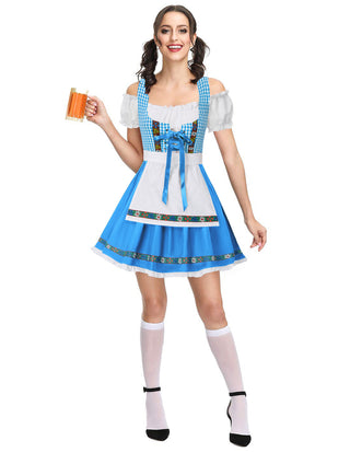 Women's German Dirndl Dress Costumes for Traditional Bavarian Oktoberfest Carnival Halloween