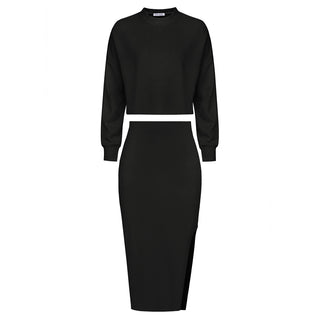 Kate Kasin Women 2 Piece Sweater Skirt Set Long Sleeve Ribbed Knit Top and Bodycon Midi Skirt 2025 Fall Fashion Outfits