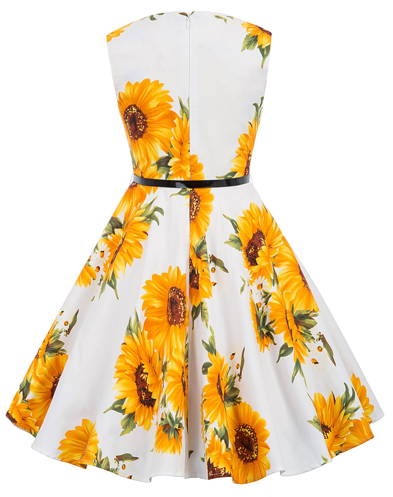 Girls Sleeveless Round Neck Vintage Retro Cotton Floral Dress – Kate Kasin