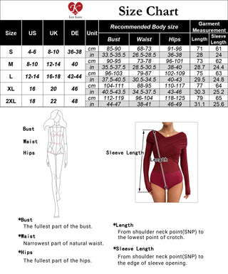 KK Women Mesh Bodysuit Long Sleeve Surplice V-Neck Snap-Button Crotch Teddy