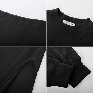 Kate Kasin Women 2 Piece Sweater Skirt Set Long Sleeve Ribbed Knit Top and Bodycon Midi Skirt 2025 Fall Fashion Outfits